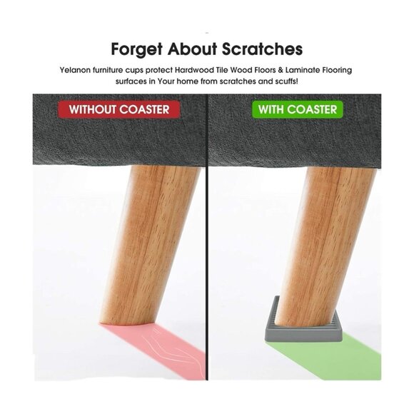 Furniture Coasters 8 Pcs Furniture Castors 2in.  Grey - Picture 3 of 4